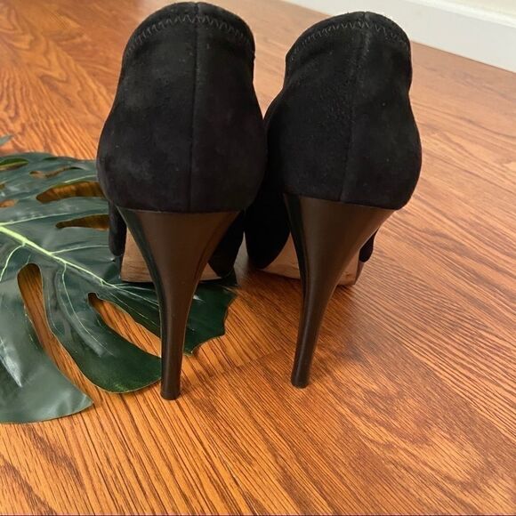 Via Spiga Black Elvis Nappa Heeled Ankle Booties 8 - Picture 4 of 6